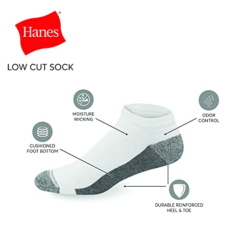 Hanes Men's Ultra Cushion FreshIQ Odor Control with Wicking Low Cut Socks, 6-Pair Pack2