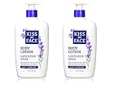 Kiss My Face Moisturizer with Lavender and Shea Butter Body Lotion, 16 Ounce, 2 Count