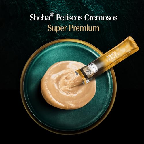 Petisco Sheba Cremoso Sabores Frango e Frango & Peixe Branco Gatos Adultos 4 Uni