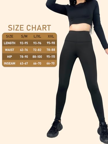 Kunoli Thermal Leggings Women, Sports Gym Leggings with Pockets, High Waisted Winter Warm Black Pants, Thick Fleece Lined Tights for Yoga Hiking Running Sports (UK, Alpha, S, M, Regular, Regular) - Image 7