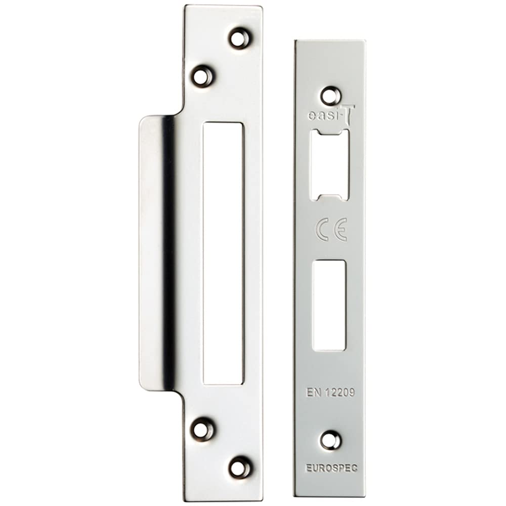 Loops Bright Stainless Steel Forend Strike And Fixing Pack - Suitable For Sashlocks - | Forend Strike & Fixing Protective Plate Set - Door Lock Furnishings - Forend Plate, Strike Plate And Screws Included