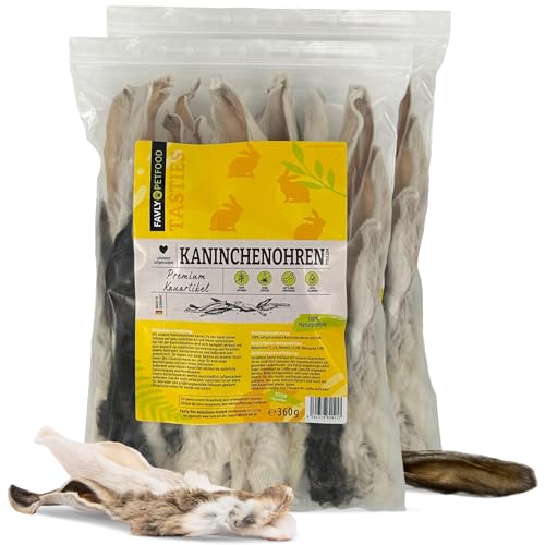 Produktbild von FAVLY Petfood Kaninchenohren mit Fell - 720 g