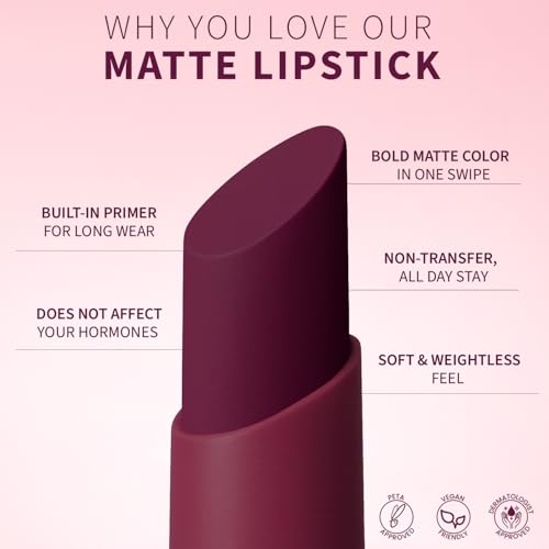 Image of TEEN.TEEN Color Life Nontransfer Crayon Lipstick | Matte Finish with Built-in Primer | Waterproof & Long Lasting Lip Color | Smudge-Proof, Fade-Resistant Formula | Rust-Red, 2gm