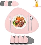 Lishang Tischsets Abwaschbar und Untersetzer Tischset Leder Platzdeckchen Lederoptik Platzsets Ab...