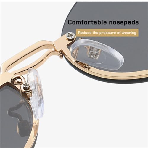 Vintage Oval Frame Ocean Sunglasses For Women Men Car Driving Beach Metal Glasses4