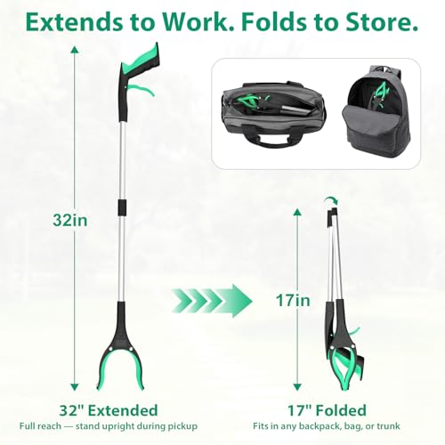Image of 4 Pack 32 Inch Grabber Reacher Tool, Heavy Duty Trash Grabber Tool