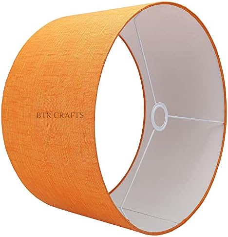 20" Inches Drum Lampshade for Bedroom decoration, Suitable For Table And Floor Lamps Home Decor Modern Table Lamp for Living Room, Hotel (Orange Texture)