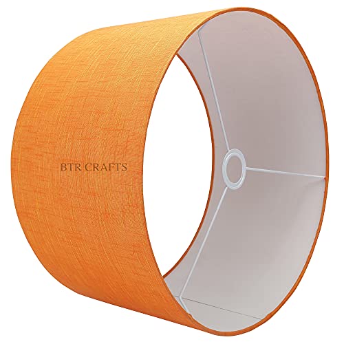 20" Inches Drum Lampshade for Bedroom decoration, Suitable For Table And Floor Lamps Home Decor Modern Table Lamp for Living Room, Hotel (Orange Texture)