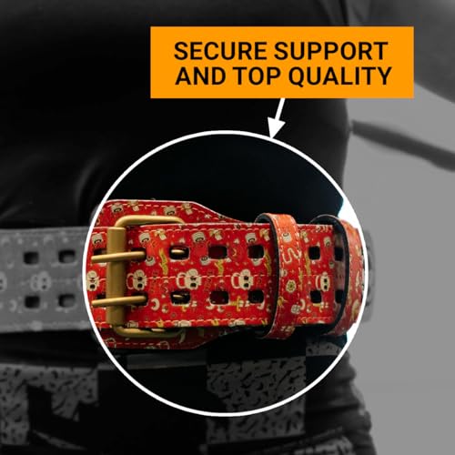 WARM BODY COLD MIND Weight Lifting Belt - 100% Leer/10cm - Gewichthefriem voor Olympische Gewichtheffen Bodybuilding Gym Powerlifting Deadlift Training, Fitness (Rood, L (80-104cm)) - Afbeelding 3