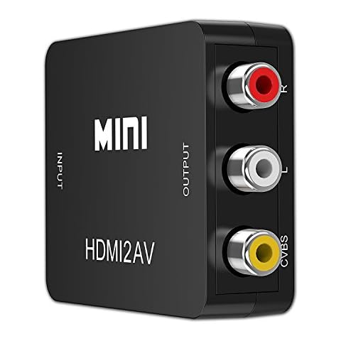 QGECEN MINI 1080P HDMI to RCA AV CVBS Composite Video Audio Converter Adapter for TV/PC/Laptop/Xbox/Fire tv Stick/Blu-Ray DVD Player Cover