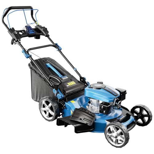 Professional Self-Propelled Gas Lawnmower, 21-Inch Cutting Deck, 201cc 4-Cycle Engine, 7 Levels Adjustable Cutting Height, 3-in-1 Functions (21-inch)