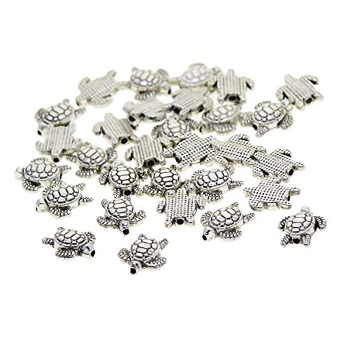 SNAPPSY 6x50pcs Tibetan Silver 3D Turtle Tortoise Spacer Beads Jewelry DIY Making-picture-13