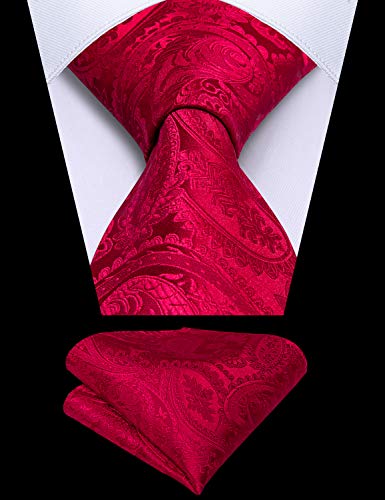 Image of DiBanGu Mens Paisley Vest Silk Sleeveless Suit Vest and Neck Tie Pocket Square Cufflinks Set for Wedding Formal