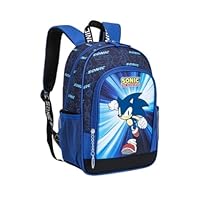 mybagstory - Sonic – Sac à dos garçon 37x26x12 cm – Sac scolaire enfant avec 1 compartiment zippé et poche frontale – Cartable Sonic léger pour maternelle