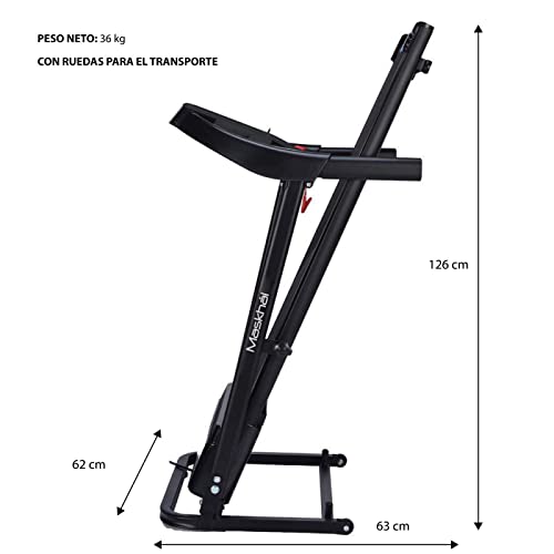 MASKHÄL Opvouwbare loopband Home Lite L888, instelbare snelheid tot 10 kh/h, loopoppervlak 105 cm x 39 cm, max. gewicht 100 kg, LCD-display. - Afbeelding 4