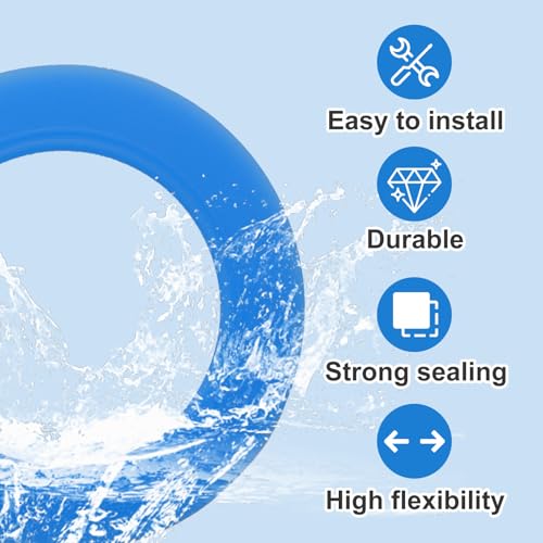 2pcs Toilet Flush Valve Seal for American Standard & Eljer Toilets Upgraded Silicone Material 7301111-0070A Toilet Flush Valve Seal Kit Replacement Parts for American Standard with O Rings,Blue