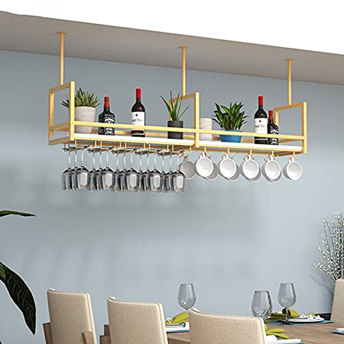 Image of Wine Rack Wine Rack, Rustic Style Wine Glass Bottle Rack Can Hanging Mount, Rustic Glass Cup Wine Racks for Kitchen Bar Restaurant, Easy to Install Home Decoration