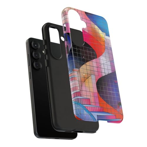 Coque Samsung S25 Plus multicolore rigide escalier colimaçon abstrait - 4