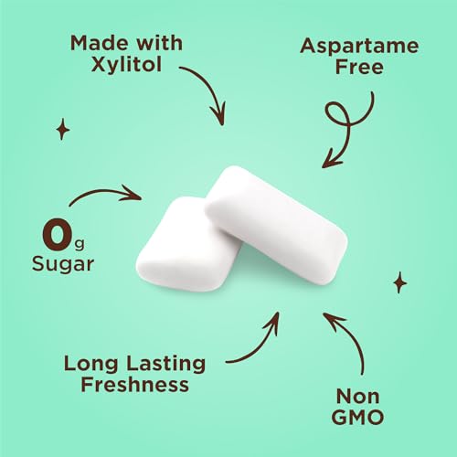 Image of PUR Gum | Aspartame Free Chewing Gum | 100% Xylitol | Natural Chocolate Mint Flavored Gum, 55 Pieces (Pack of 2)