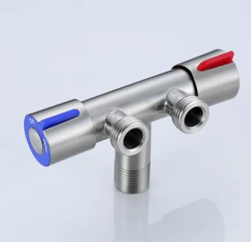 Torneira Registro T Duas Saídas De Água Inox Válvula Duplo Cores (Cromado)