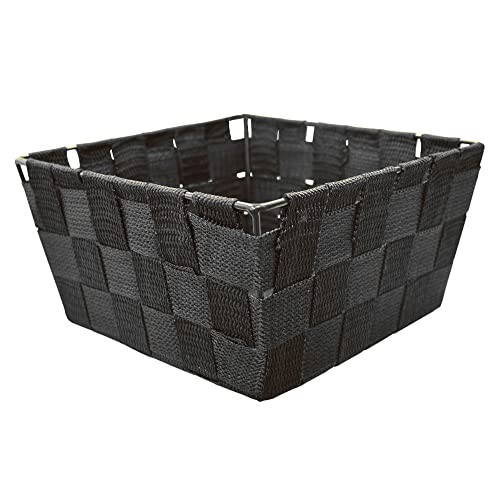 SEPIO | Wäschekorb Wäschebox Wäschetruhe Wäschesammler Laundry Basket aus wasserdichtem und starrem Material, leicht zu reinigen, für Badezimmer, Küchen! (S - 19 x 19 x 9 cm, Schwarz) Cover