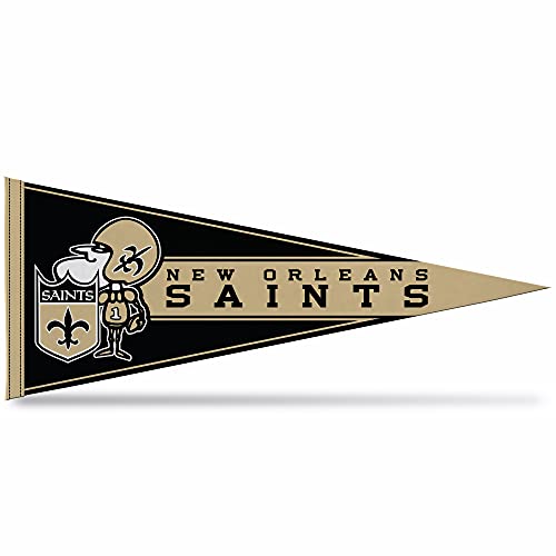 Rico Industries NFL Football New Orleans Saints Retro 12" x 30" Felt Wall Décor Pennant - Great for Home/Bed Room/Man Cave Décor