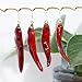 LETIMEFORU Handmade Real Chilli Earrings, Pressed Chilli Hot Pepper Natural Earrings, Dried Vegetable Resin Food Jewelry, Birthday Gift(Gold Earrings)