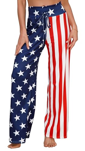 X-Image Womens USA Flag Yoga Pants Loose Wide Leg Comfy Lounge Pajamas Pant High Waisted Sweatpants Multicoloured 1 XX-Large