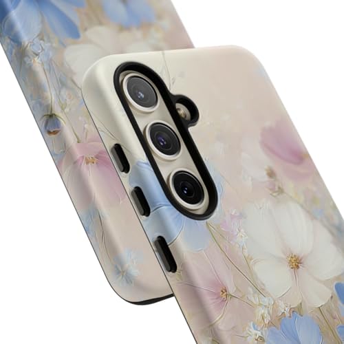 Coque Galaxy S24 Plus bleu pastel floral rigide mate - 2