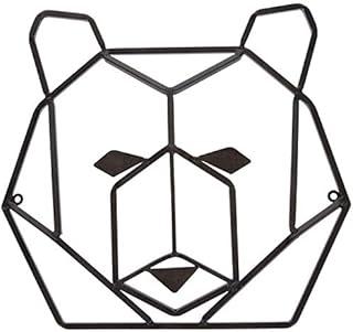 Everydecor Rust Geometric Bear Head Metal Wall Decor