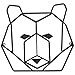 Everydecor Rust Geometric Bear Head Metal Wall Decor