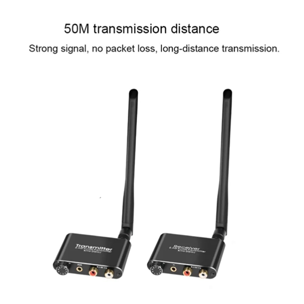 Bezprzewodowy nadajnik i odbiornik muzyki 50 m 2,4 G z bezprzewodowym adapterem audio 3,5 mm R/L do DVD TV komputera CD