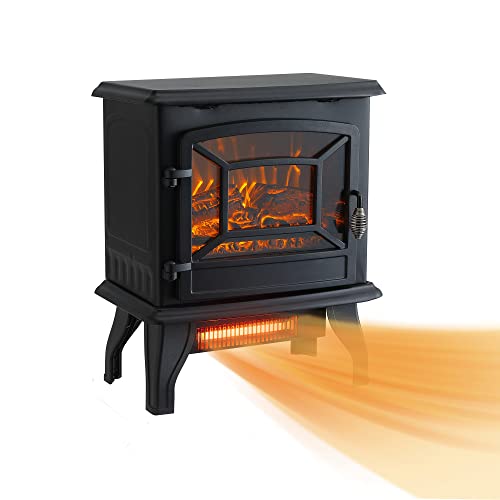 Belsav 17 Inch 1400W Electric Fireplace Mantel Heater With Realistic Flames, Remote Control And Led Energy-Saving Technology #TOP6