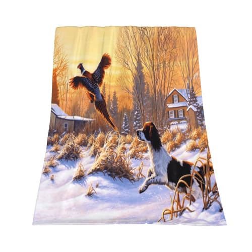 Couverture flanelle douce chien faisan : finissez-en avec les plaids fins qui prennent froid