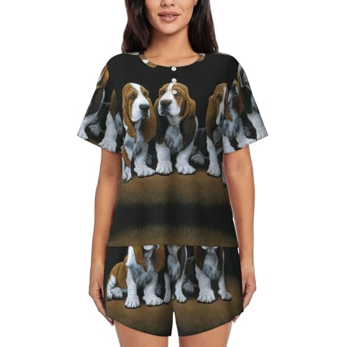 Chiots Basset Hound EdWal poster animalier décoration murale