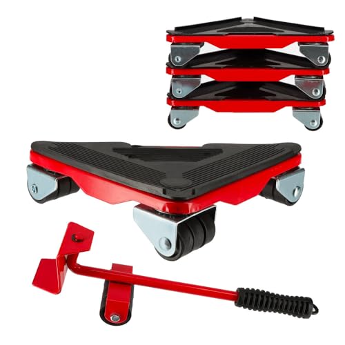 Coins roulants x4 - charge 300kgs - Élévateur de transport de meubles et jeu de roulettes - Poignée de levage