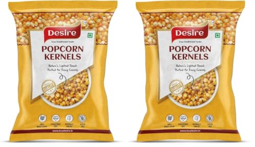Image of Desire Popcorn Kernel Seeds 500 Grams | Big Size Gourmet Pop Corn Kernels Imported | High Expansion | A Grade Makkai Popcorn (Pack of 2)