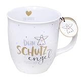 Tasse Schutzengel mit Mattgold, mit Innen- und Henkeldruck: Geschenktasse , Porzellen, 40 cl