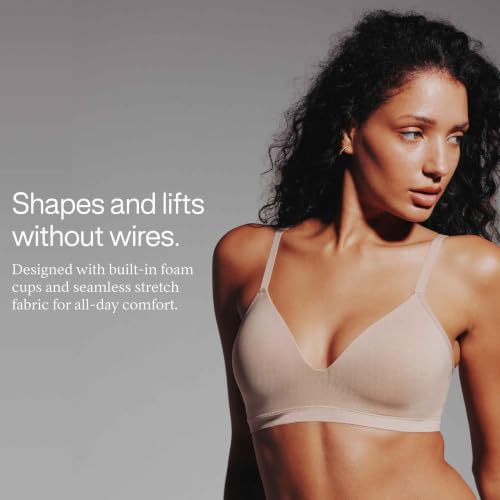 Image of Thirdlove Form Fit Wireless Bra, Wire Free Bras with Support and Lift, Seamless, Comfortable Bras for Women, 2 PK Black /Taupe
