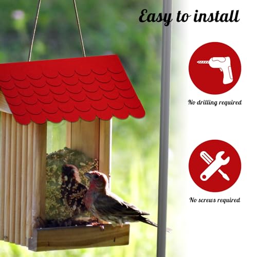 OMJMYY 32 STK Dachschindeln für Vogelhaus Dachpappe Schindeln Mini Dachschindeln Selbstklebend Dachpappe Wasserdicht für Vogelhaus Nistkasten Kaninchenstall Hundehütte Insektenhotel (Rot)