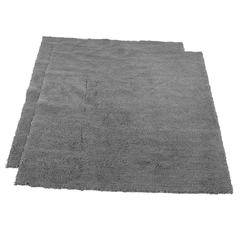 ABOOFAN 2 Piezas Toalla de Lavado de Autos Microfibra Absorbente seco Toallas el Secado paños de Limpieza de Coches Toalla Seca Coche Toalla de Secado Fibra extrafina Gris
