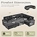 107 Inch Sectional Sleeper Sofa with Pull Out Bed, 7 Seat U Shaped Modular Sectional Sofa with Storage Ottoman, USB Port & 6 Pillows, Sectional Couches for Living Room & Apartment, Modular Couch, Grey