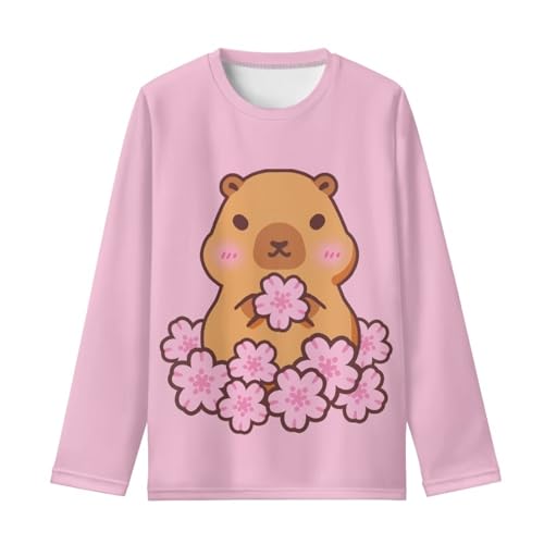 Image of Girls Long Sleeve T Shirt Cute Cartoon Crewneck Shirt for Kids 3-16Y Fall Winter Clothes