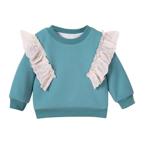 Girl Cute Cotton Fall Sweatshirt Flying Embellished Long Sleeve Top Elastic Crew Neck Pullover Stretch Sweatshirts