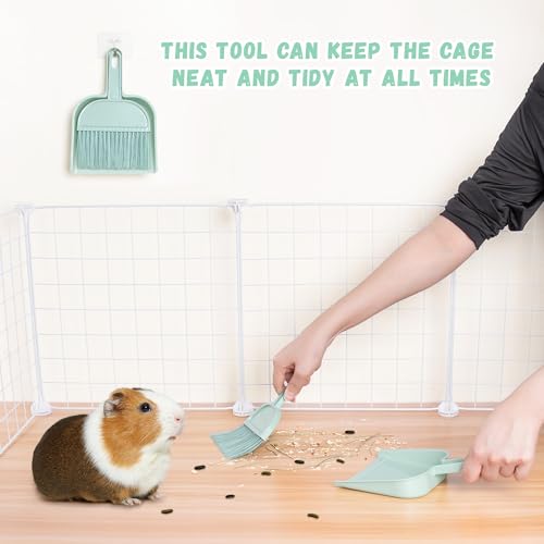 Mygeromon Meerschweinchen Käfig Bürste Mini Kehrschaufel und Besen Set für Kaninchen/Hamster/Kleintiere Zubehör
