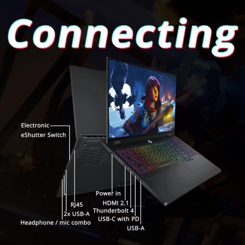 Lenovo Legion Pro 5 16" 240Hz WQXGA Gaming Laptop, AMD Ryzen 9 8945HX, NVIDIA GeForce RTX 5060 8GB GDDR7, 32GB RAM, 2TB Storage(1TB SSD+1TB Docking Station), RGB Backlit Keyboard, Win 11 Pro, Black — view 8