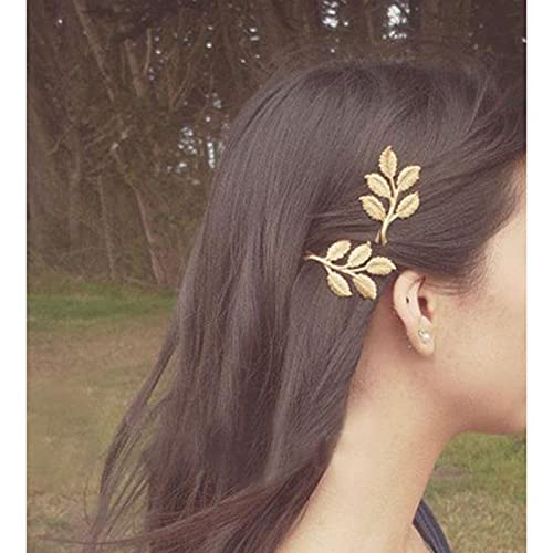 Olbye Pinzas de Pelo Hoja Dorada Metal 2 Pzas miniatura 1