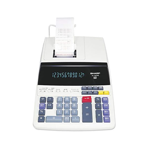 Sharp EL1197PIII Two-Color Printing Desktop Calculator Black/Red Print 4.5 Lines/Sec