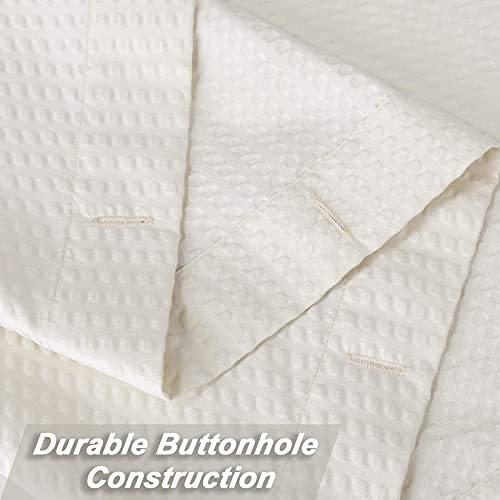 Garvee Extra Long Soft Microfiber Shower Curtain Water Repellent Fabric with Embossed Pattern for Bathroom, Cream, 72x72 Inches by Garvee - Image 2