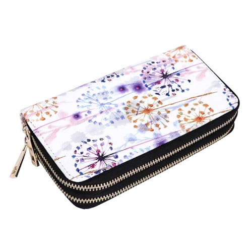 Image of XEYOU Double Zipper Long Clutch Wallet Cellphone Wallet for Women with Removable Wristlet Strap for Credit Card, Cash, Coin, Bill